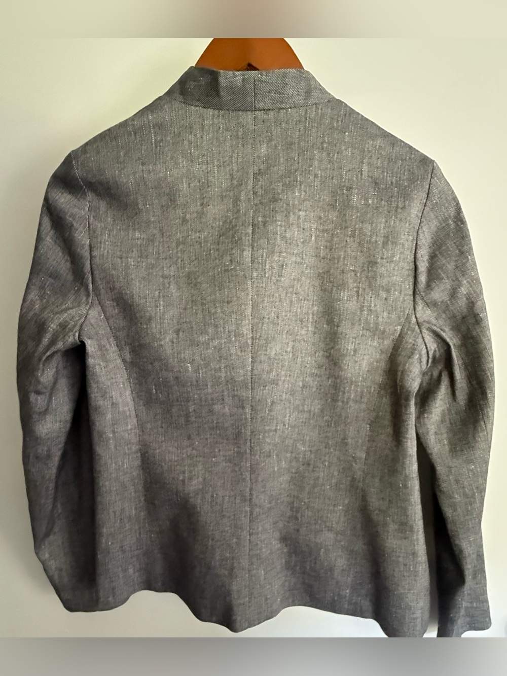 NWT Banana Republic Gray Open Front Blazer Petite 4P Work Career Jacket - Picture 2 of 7